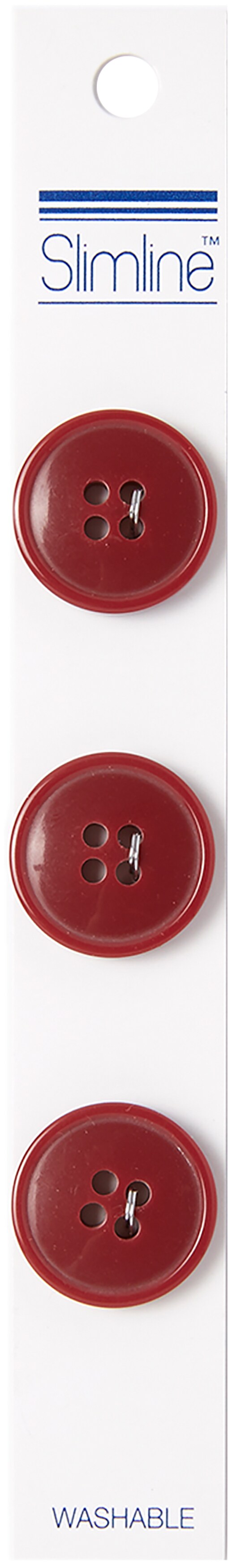 Slimline Buttons Burgundy 4 Hole Z207  3/4"/19 mm